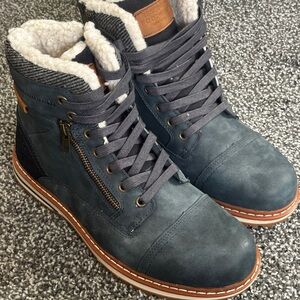 Men's Blue High-Top Boots